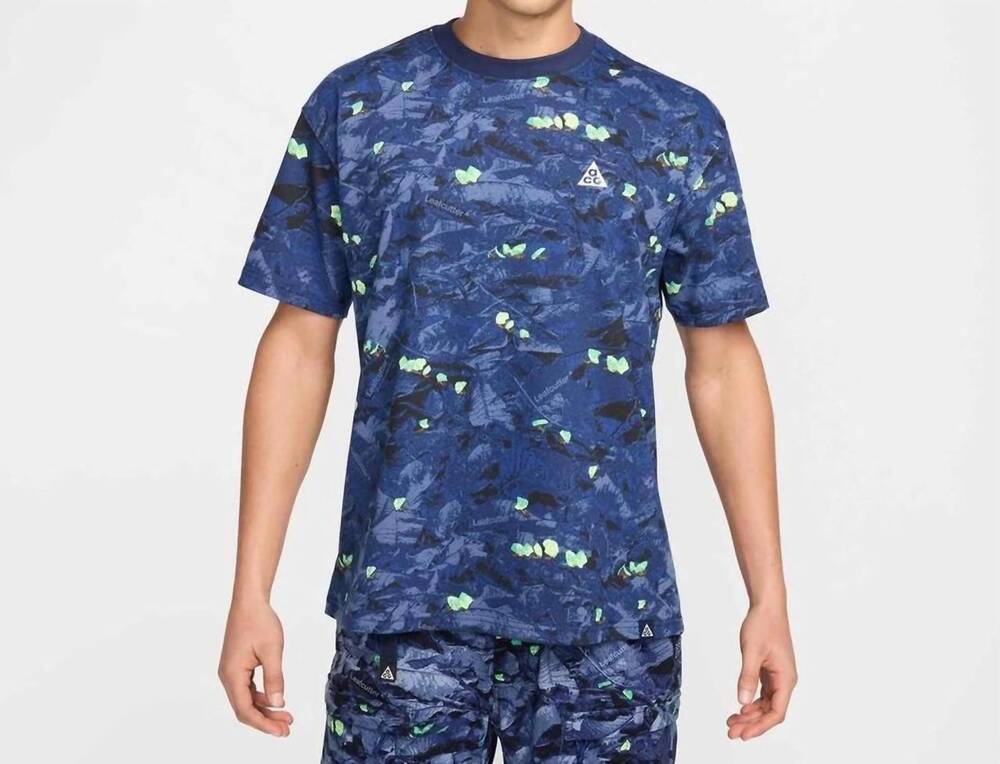 NEW NIKE dri-fit leafcutter t-shirt in navy